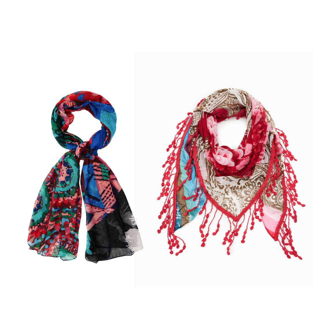 Desigual Leopard Scarf Set 2pcs