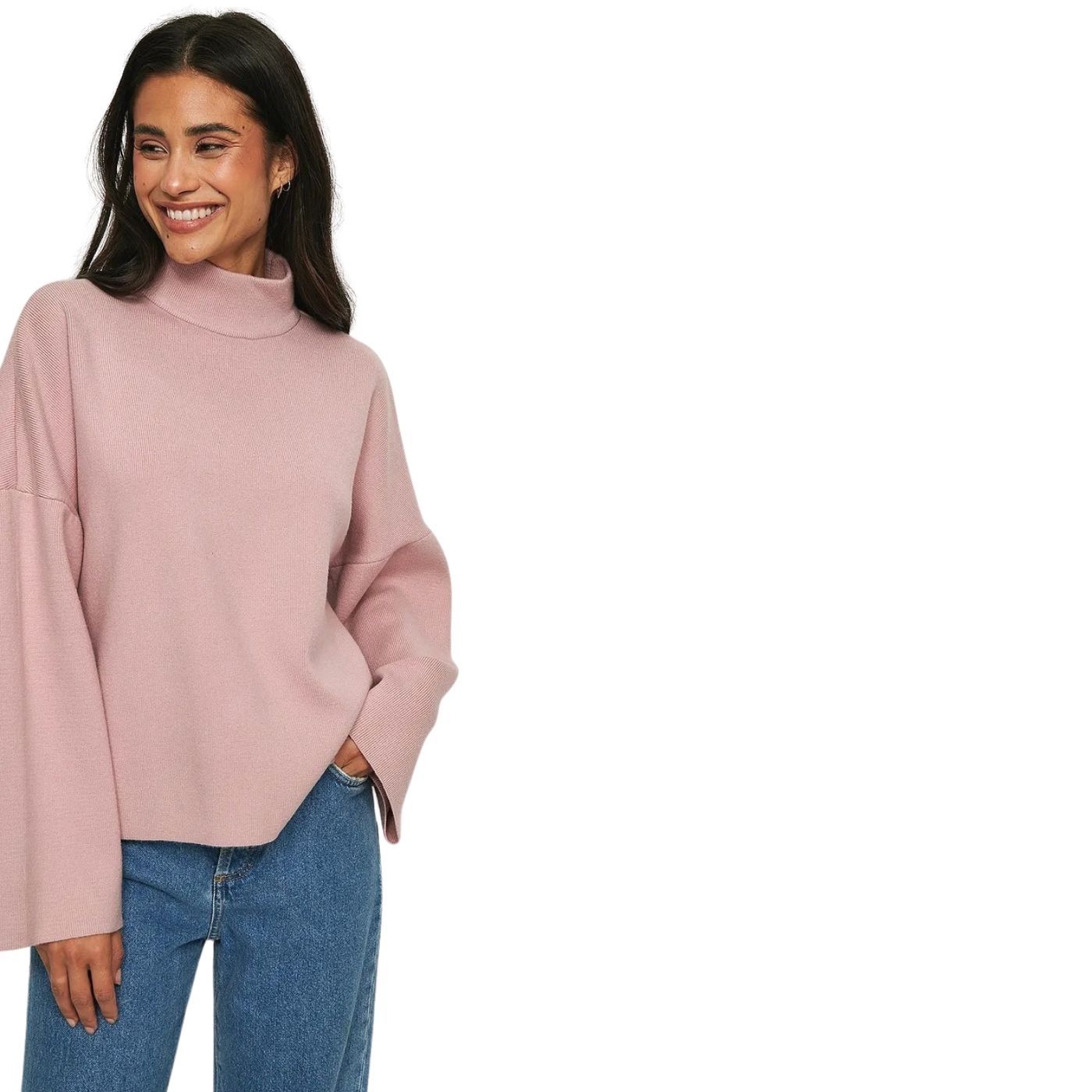 NA-KD Turtleneck Pullover | Pink