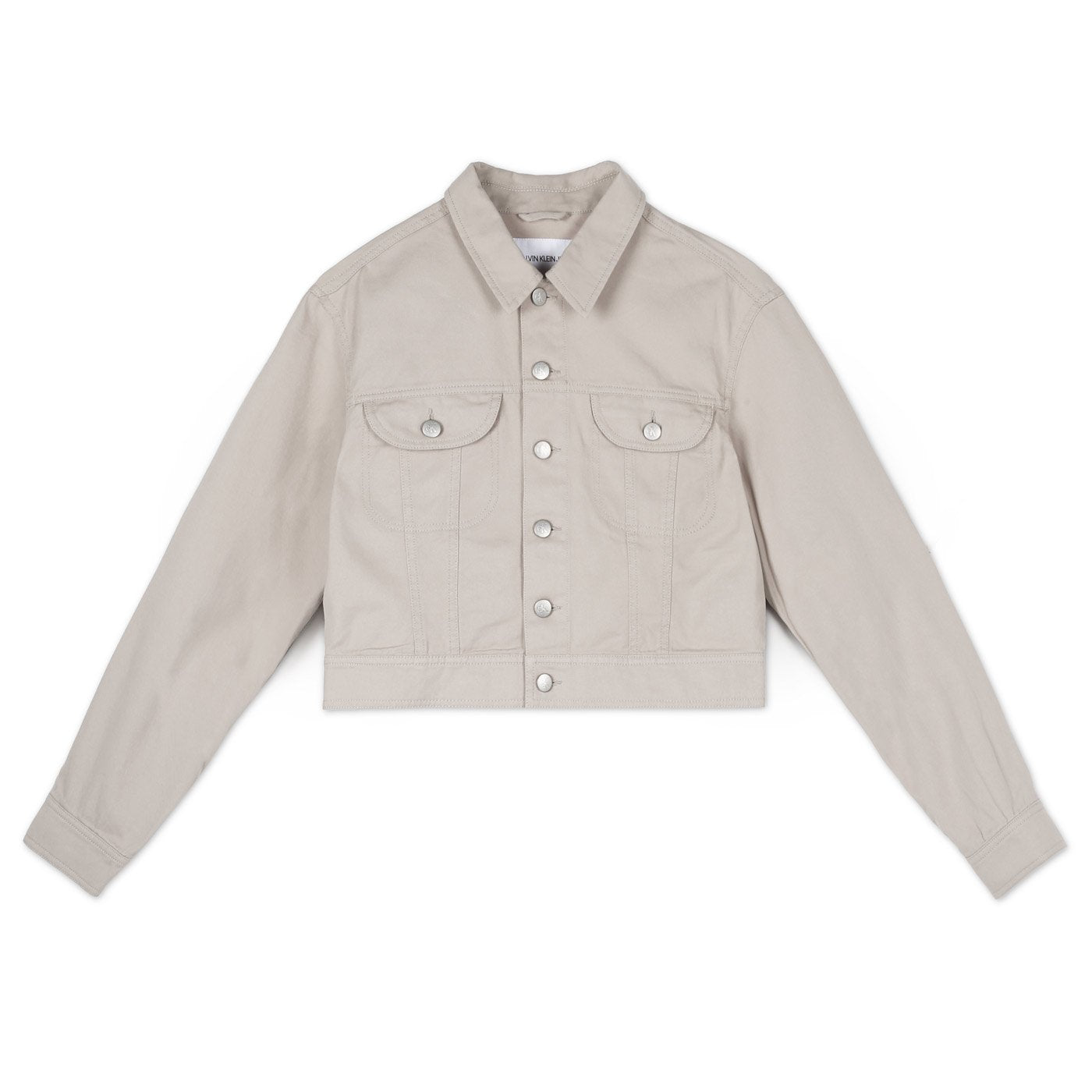 Calvin Klein Crop Denim Jacket | Beige
