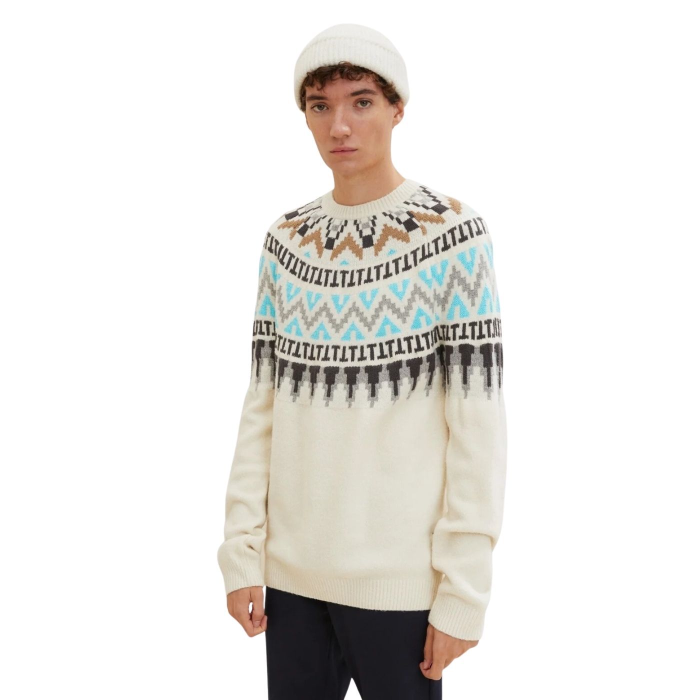 Tom Tailor Jacquard Knitted Pullover | Beige