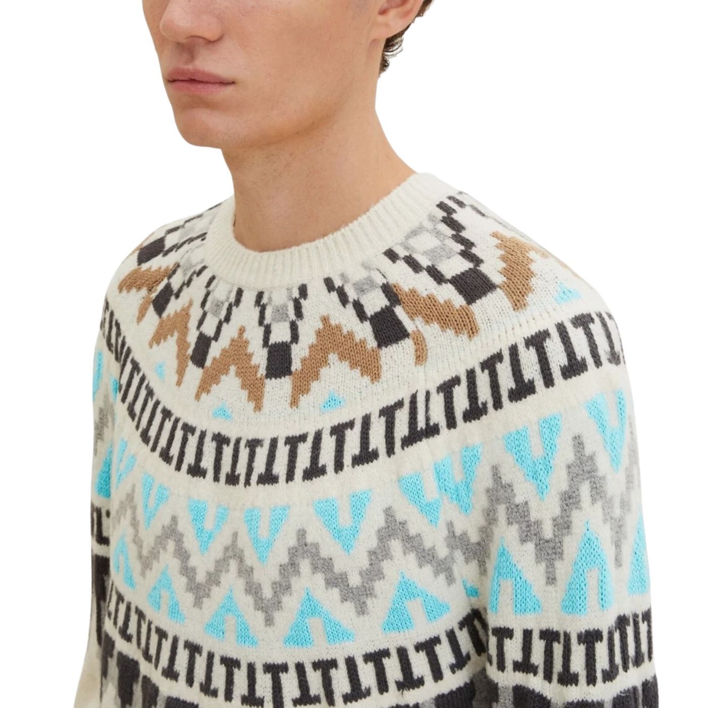 Tom Tailor Jacquard Knitted Pullover | Beige