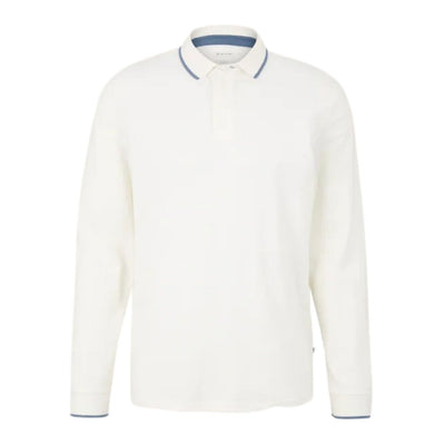 Tom Tailor Long Sleeve Polo Shirt | White