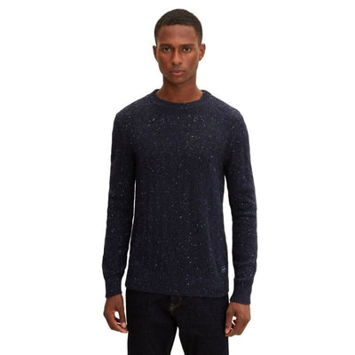 Tom Tailor Nep Structured Knitted Pullover | Blue