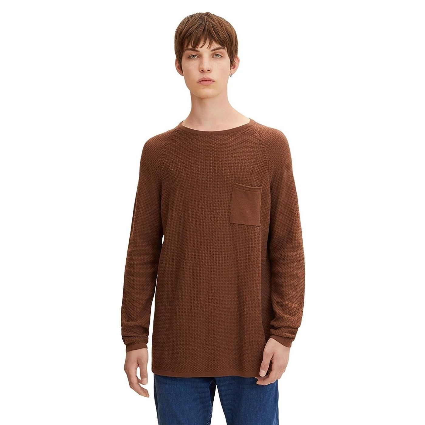 Tom Tailor Structured Knitted Pullover | Brown