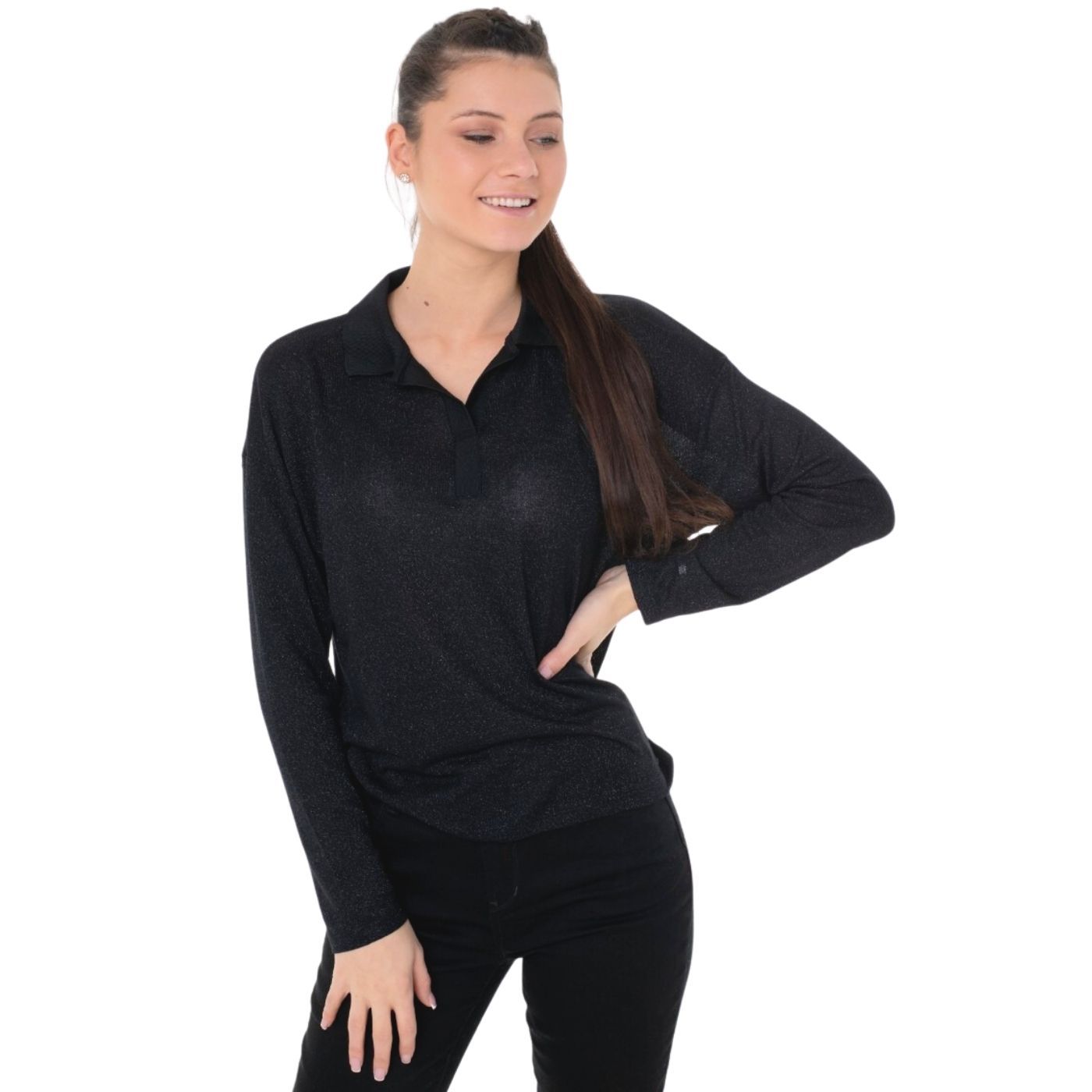 Tom Tailor Long Sleeve Top | Black