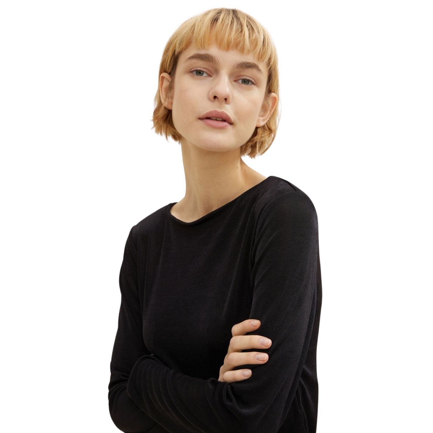 Tom Tailor Long Sleeve Top | Black