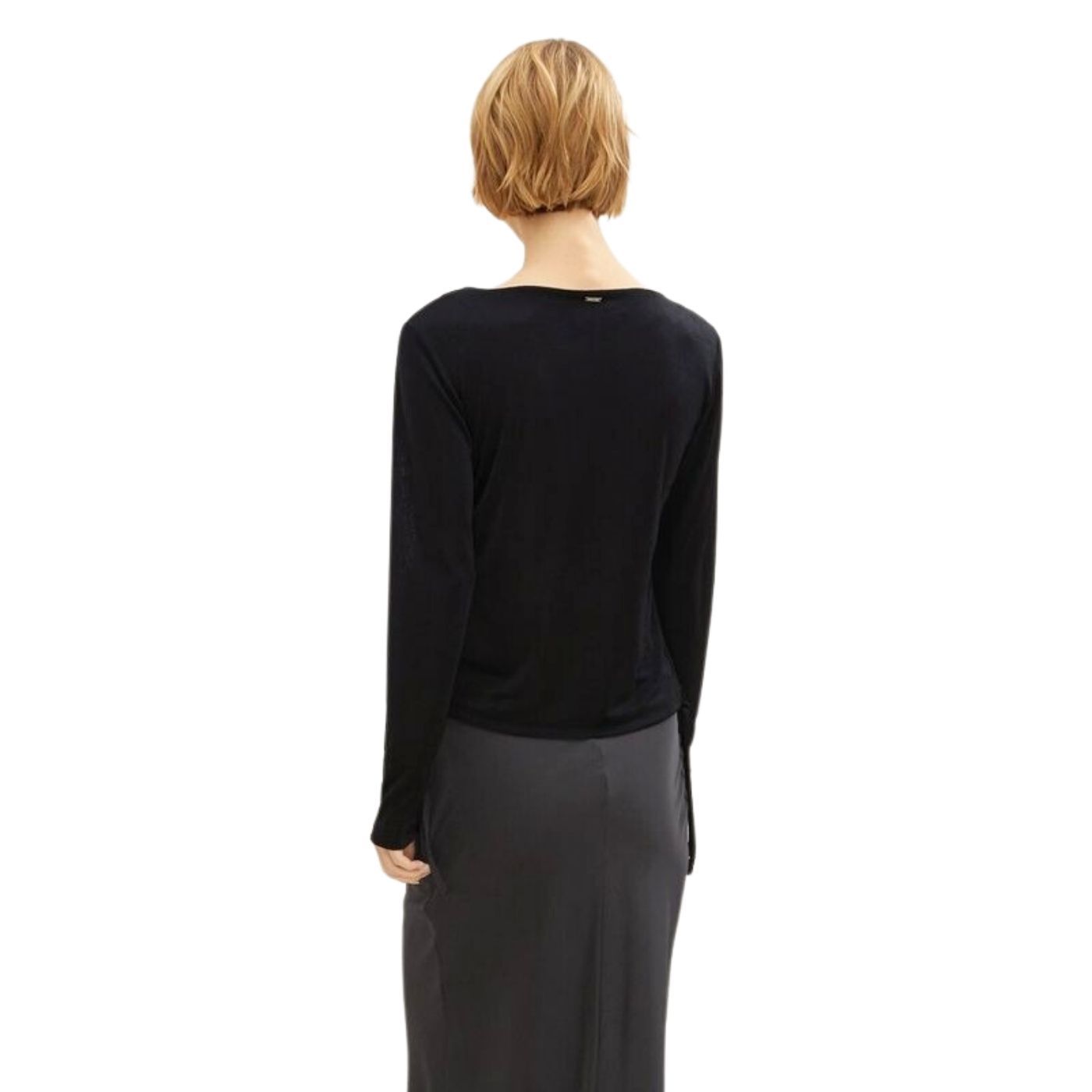 Tom Tailor Long Sleeve Top | Black