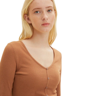 Tom Tailor Long Sleeve Top | Brown