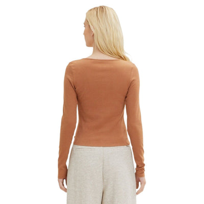 Tom Tailor Long Sleeve Top | Brown