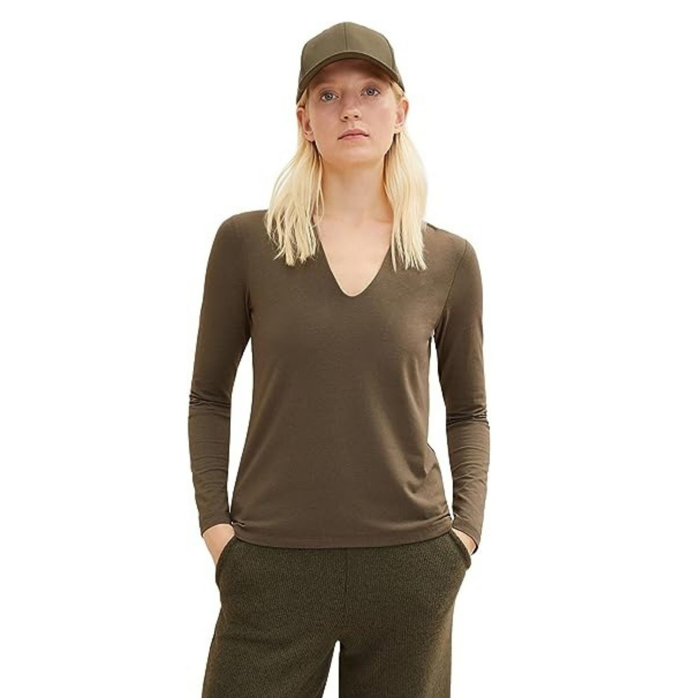 Tom Tailor Long Sleeve Top | Khaki