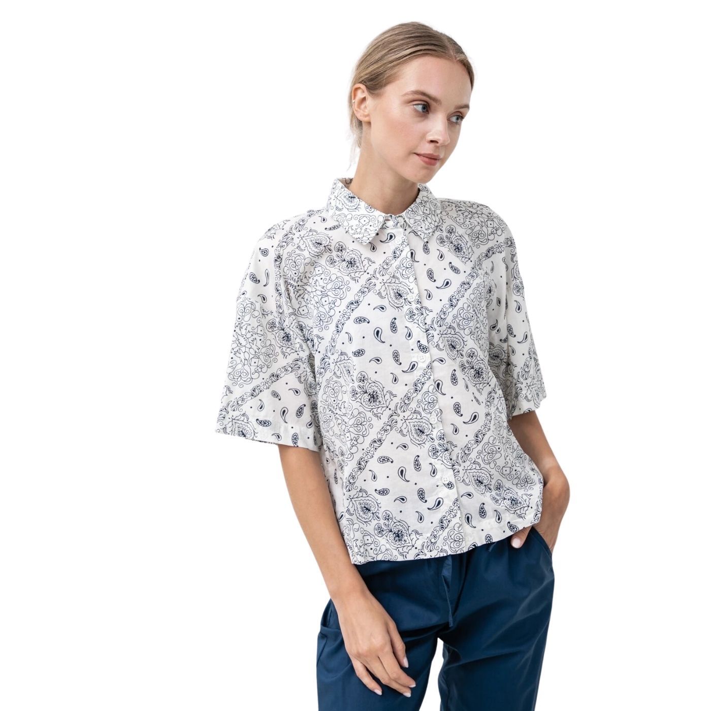 Tom Tailor Short Sleeve Blouse | Off White