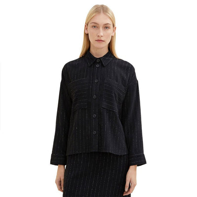 Tom Tailor Stripe Blazer | Black