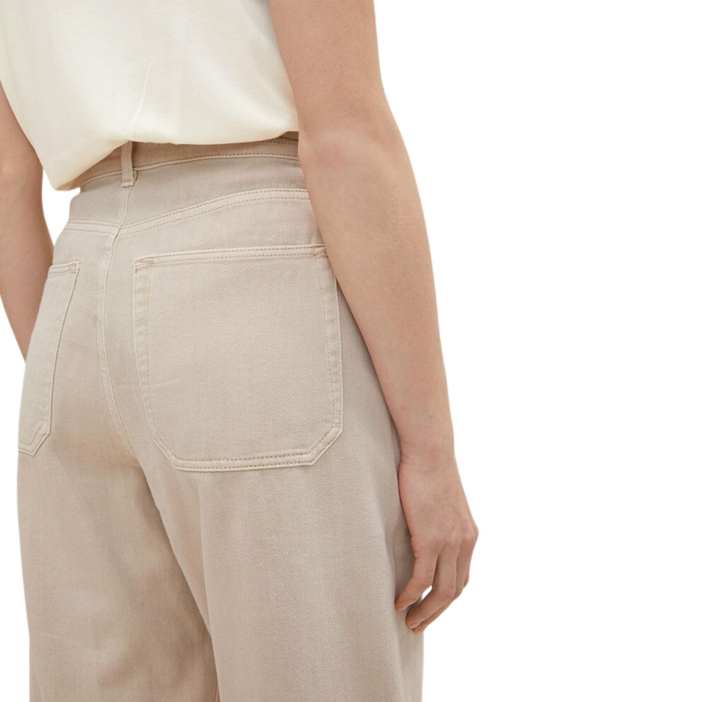 Tom Tailor Barrel Mom Fit Trousers | Beige