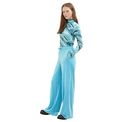 Tom Tailor Velvet Palazzo Trousers | Blue