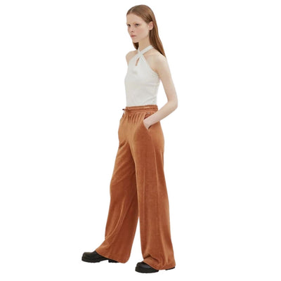 Tom Tailor Velvet Palazzo Trousers | Brown