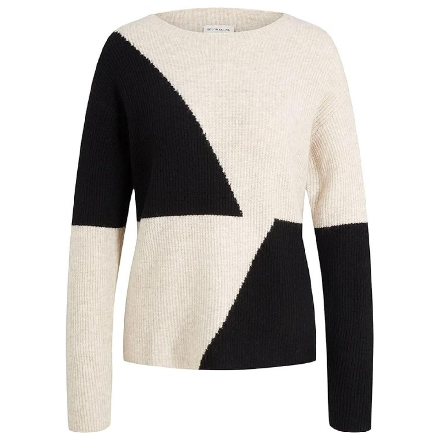 Tom Tailor Knitted Pulover | Beige Black