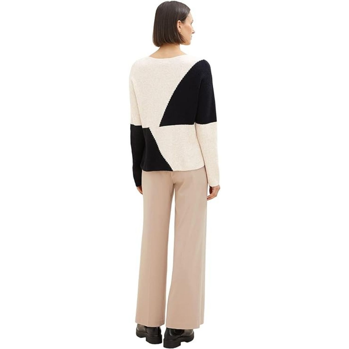 Tom Tailor Knitted Pulover | Beige Black