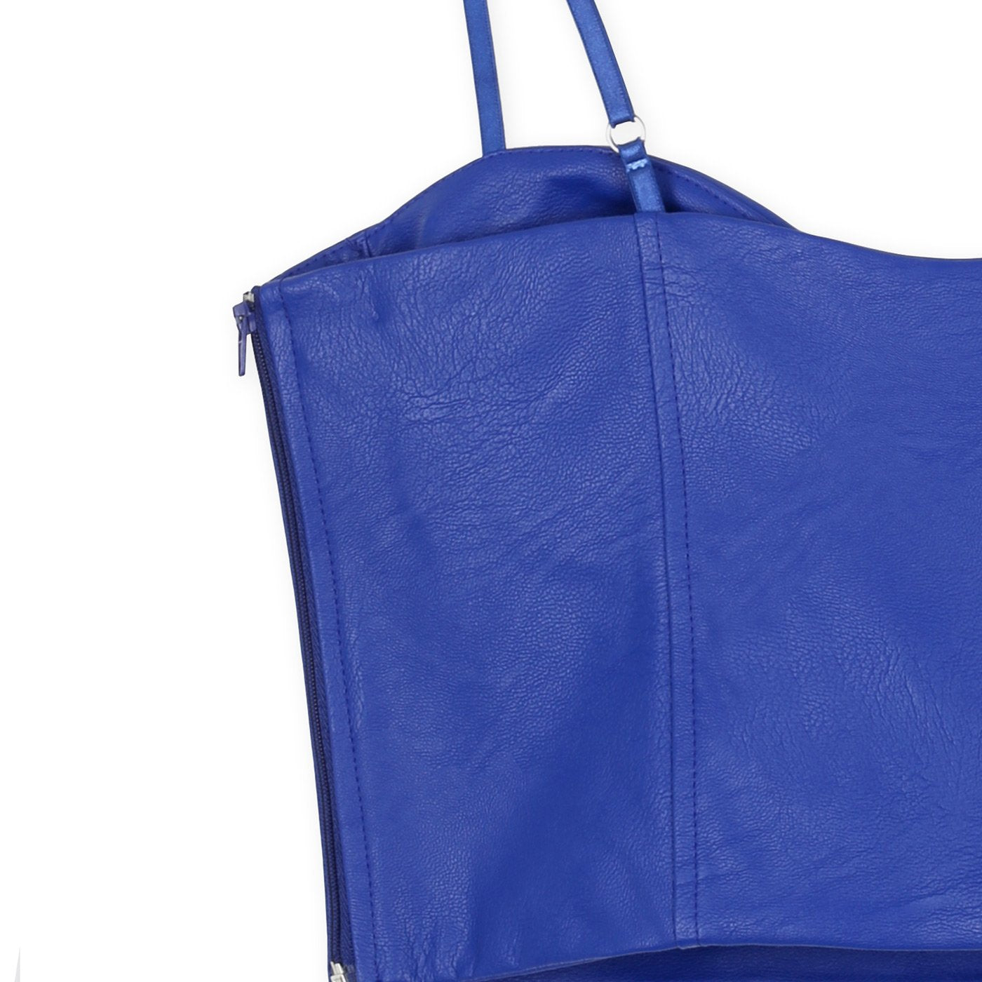 Rinascimento Eco Leather Crop Top | Blue