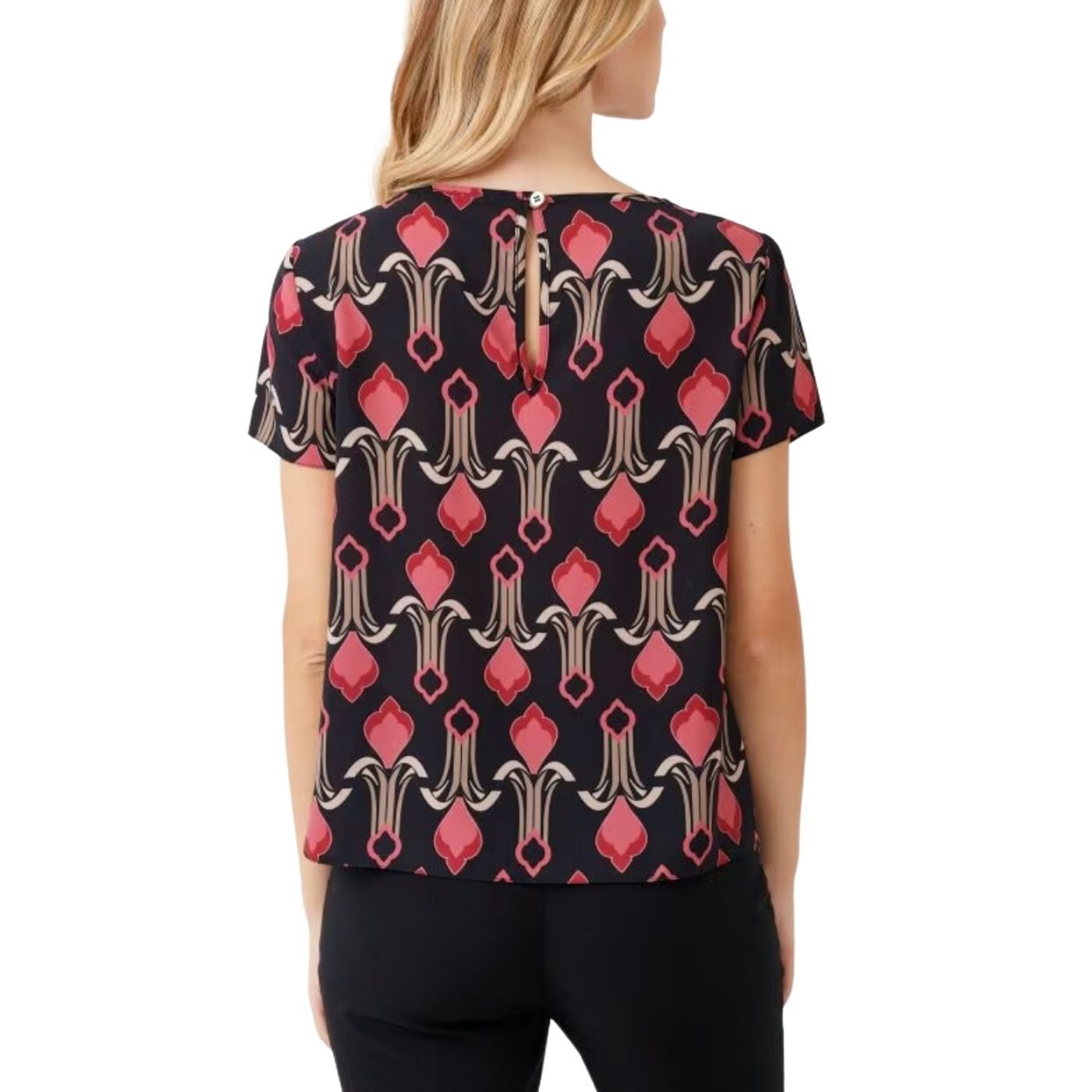 Rinascimento Short Sleeve Blouse | Black