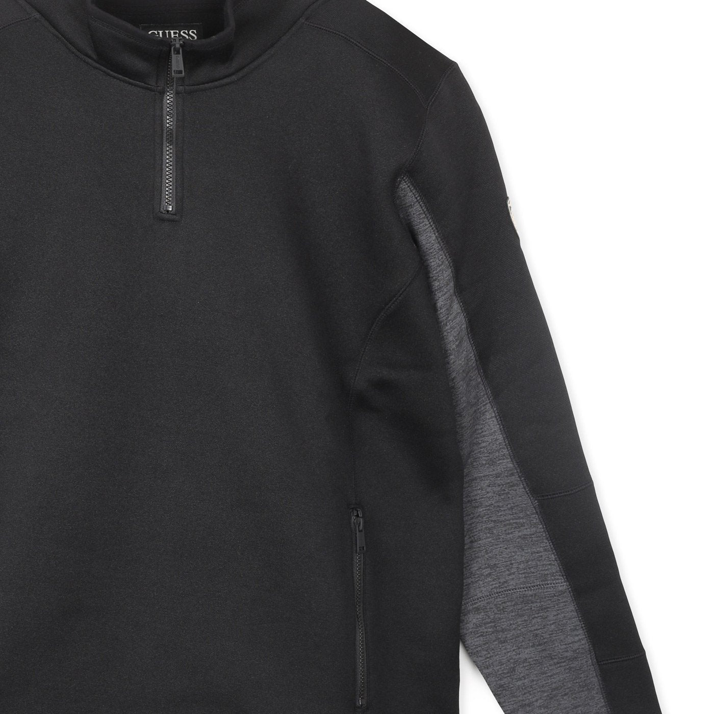 Guess Fleece Zip Pulover | Black-Grey