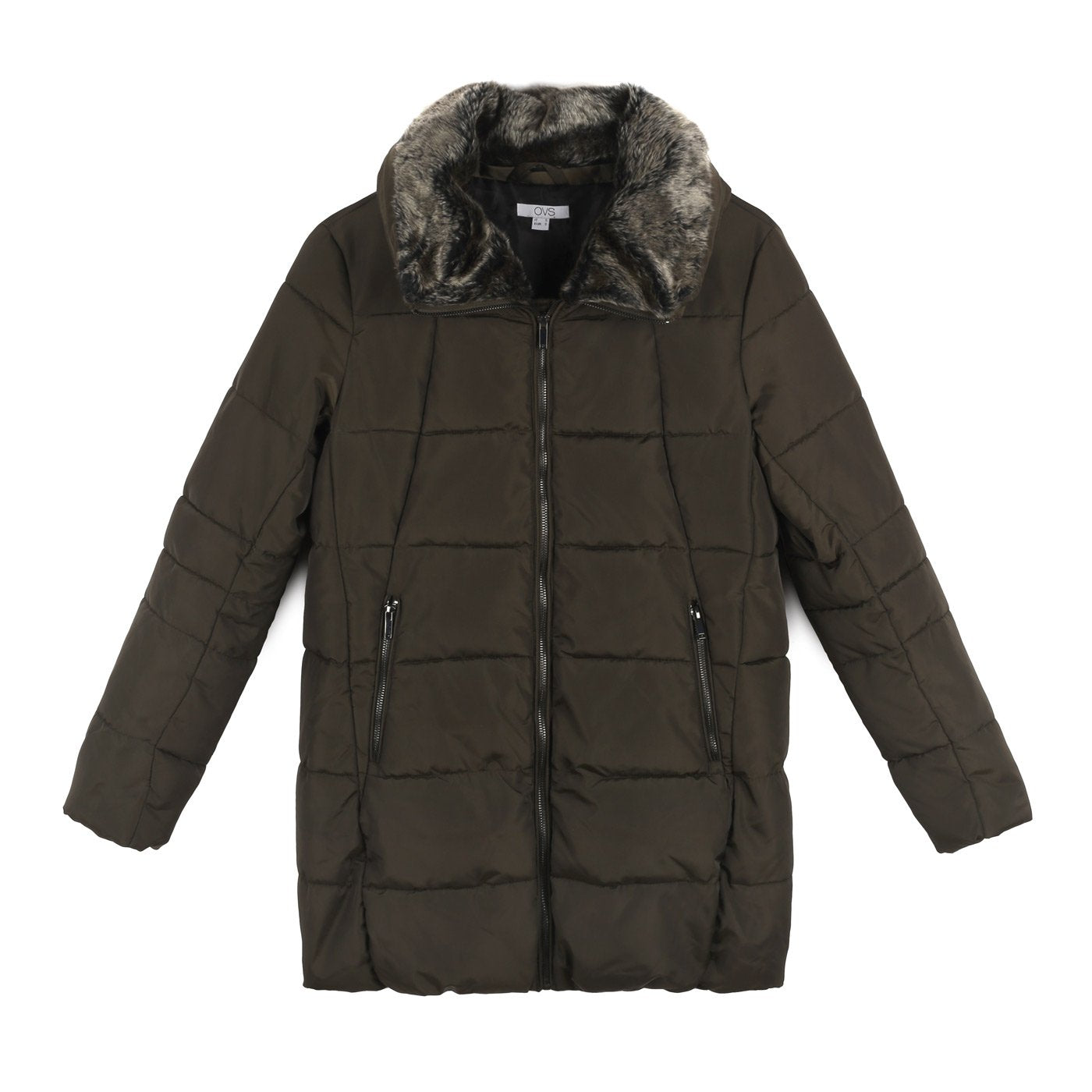 OVS Long Winter Coat | Khaki