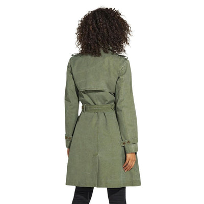 Guess Green Waxed Trenchcoat