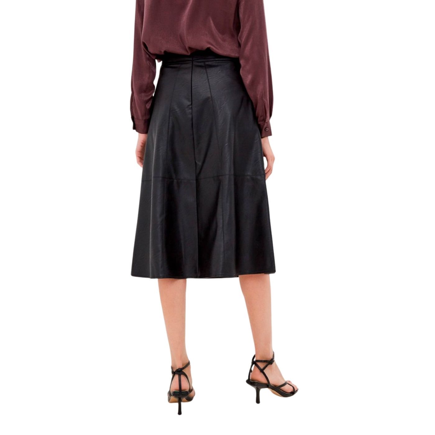 Rinascimento Eco Leather Midi Skirt