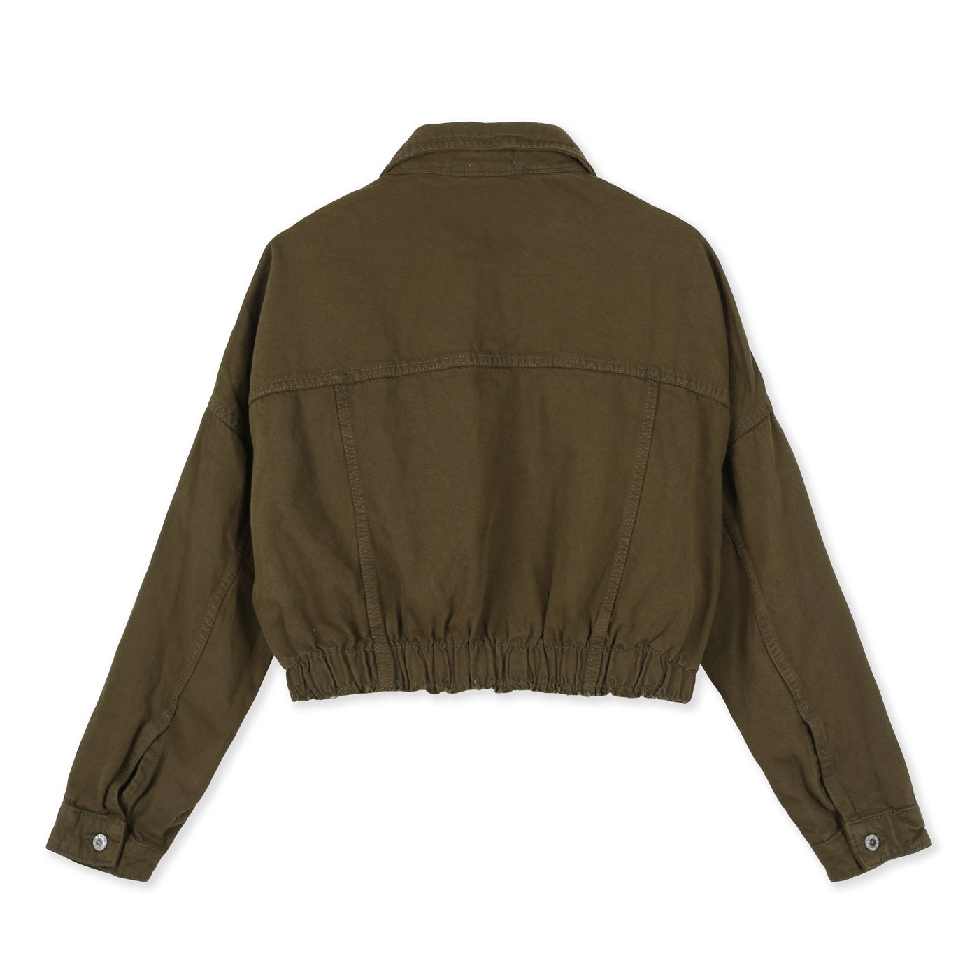 OVS Crop Denim Jacket| Khaki